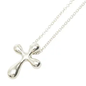 Pre-owned Tiffany & Co. Sterling Silver 925 (Ag925) Small Leather Goods Elsa Peretti SV925 Cross Necklace