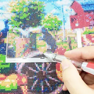 Stainless Steel DIY Drawing Ruler, 1020 Holes for Round Diamond Mosaic, 5D Diamond Painting Accessory, Diamond Art Tools, Multiple Styles Available