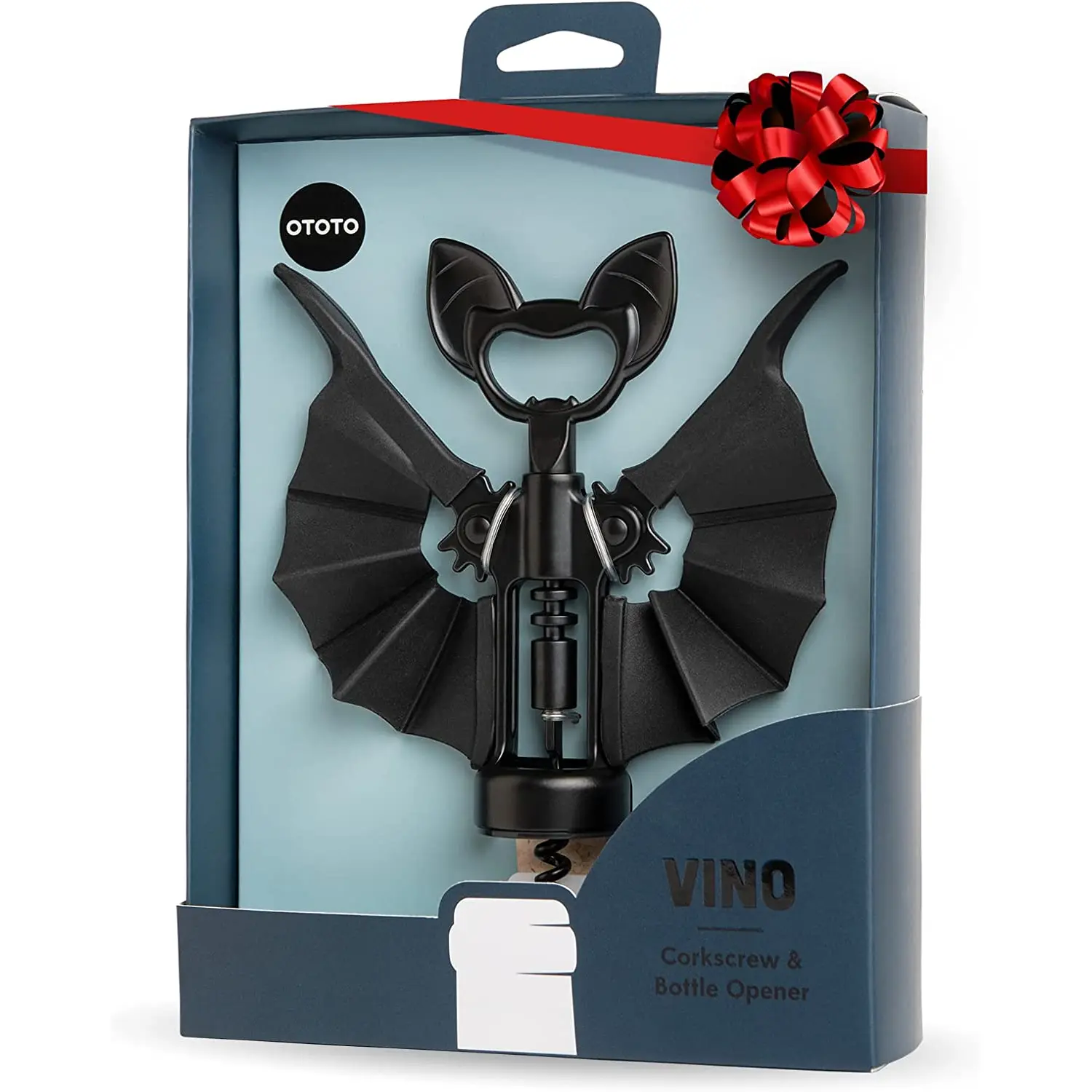 OTOTO 2-In-1 Wine & Beer Opener, Goth Halloween Gifts, Gothic Wine Accessories & Gifts for Wine Lovers, Spooky Corkscrew Bottle Opener, Wine Accessories, Wine Gifts, Cool Kitchen Gadgets (Vino) OTOTO