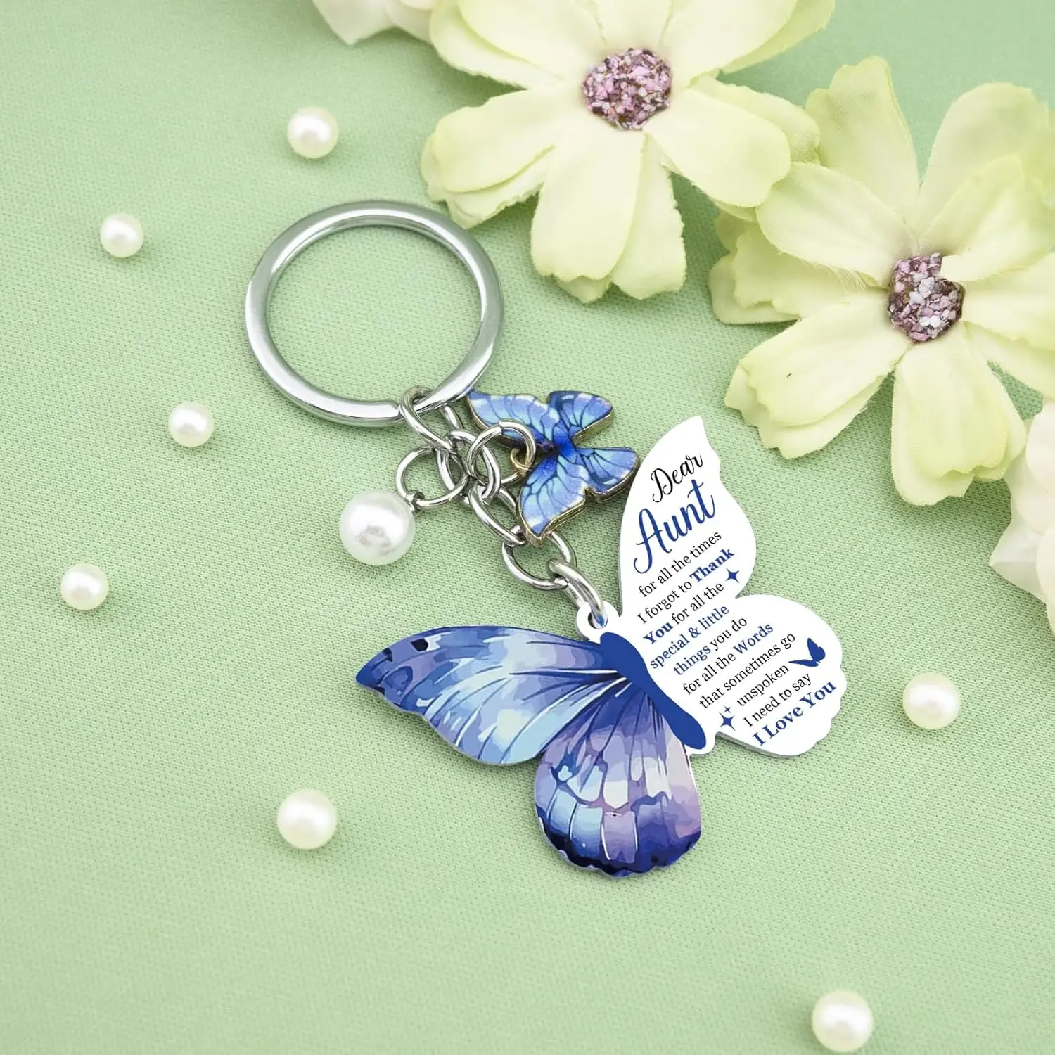 Aunt Gifts Aunt Butterfly Keychain Auntie Gift Ideas for Women Aunts Birthday Gift from Niece Nephew Christmas Mother Day Thanksgiving Gifts for Aunts Butterfly Presents for Auntie