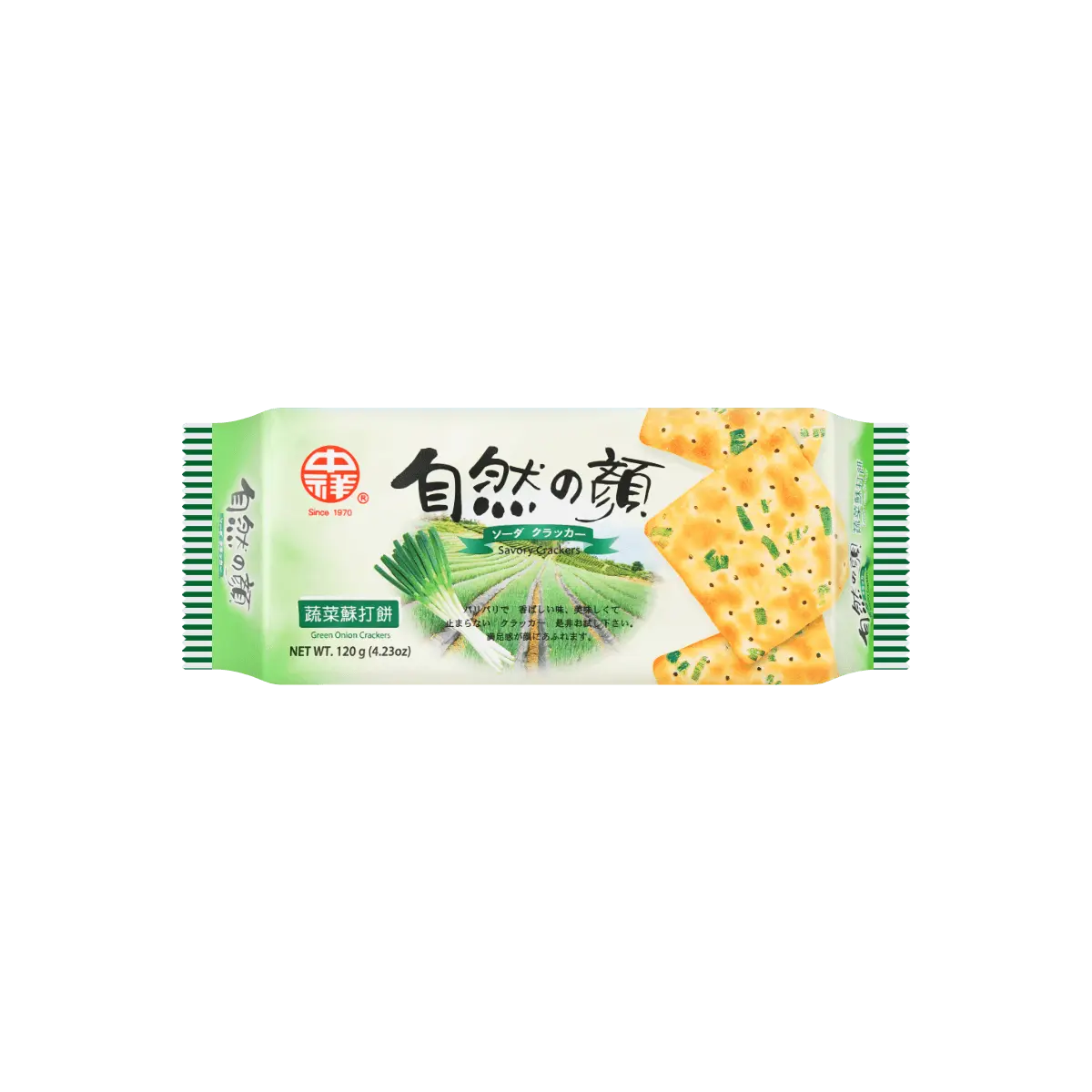 ZHONGXIANG Taiwanese Scallion Soda Crackers 120g - Crispy Savory Snack Biscuits ZHONGXIANG Taiwanese Scallion Soda Crackers 120g - Crispy Savory Snack Biscuits