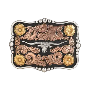 Nocona Men's Rectangle Longhorn Buckle 37917