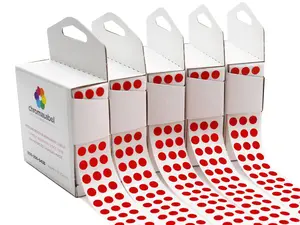 1/4" Permanent Round Color-Code Red Dot Kit (Boxes)