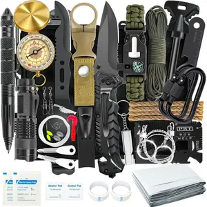 Kits 37 in 1, Gifts for Men Dad Husband Valentine's Day, Emergency Gear and Equipment, Camping Hiking Outdoor Adventure Cool Gadgets, Stocking Stuffers