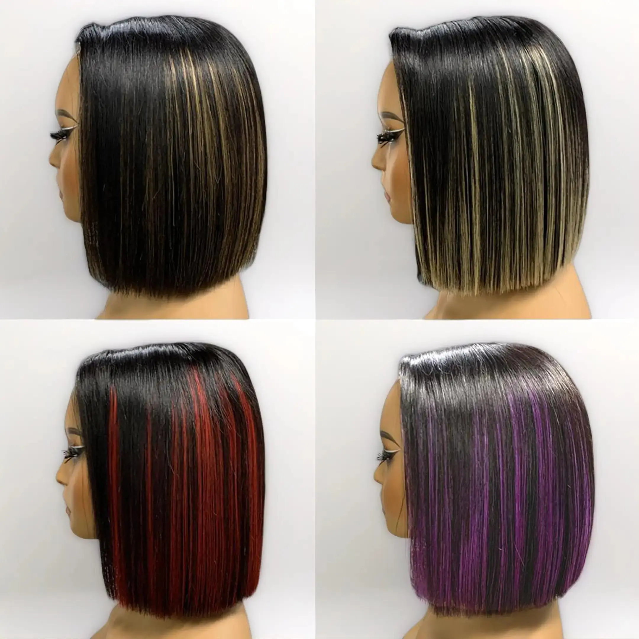 250% Density Blunt Cut Bob Wig 100% Human Hair Ready To Go Glueless Wigs With Drawstring Pre Cut 2x6 HD Lace Wigs Short Hair Style#Summervibes human short bob style black woman natural hairline