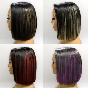 250% Density Blunt Cut Bob Wig 100% Human Hair Ready To Go Glueless Wigs With Drawstring Pre Cut 2x6 HD Lace Wigs Short Hair Style#Summervibes human short bob style black woman natural hairline