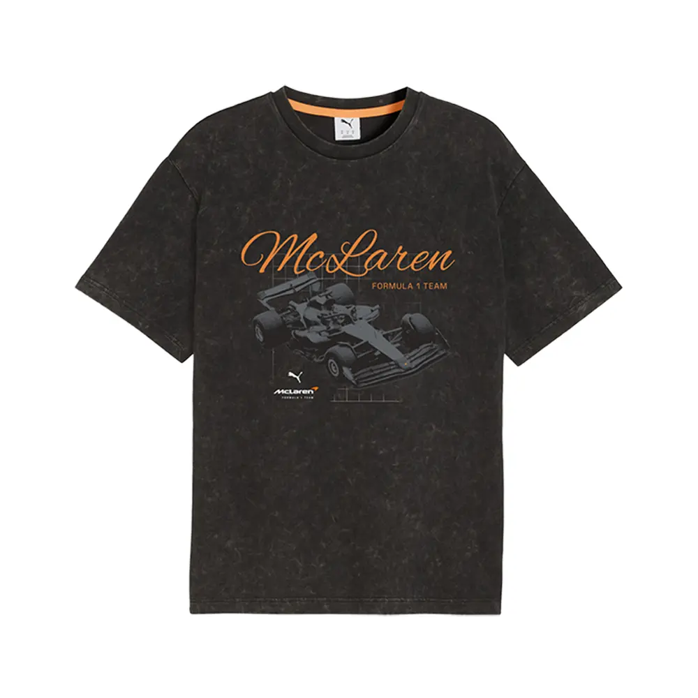 PUMA Mens Mclaren Graphic Crew Neck Short Sleeve Casual Tops Casual - Black