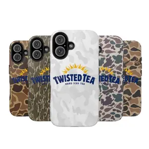 Twisted Tea Camo Phone Case – Funny Hard Iced Tea Cover for iPhone – Outdoor Camo Design Gift for Men & Drink Lovers