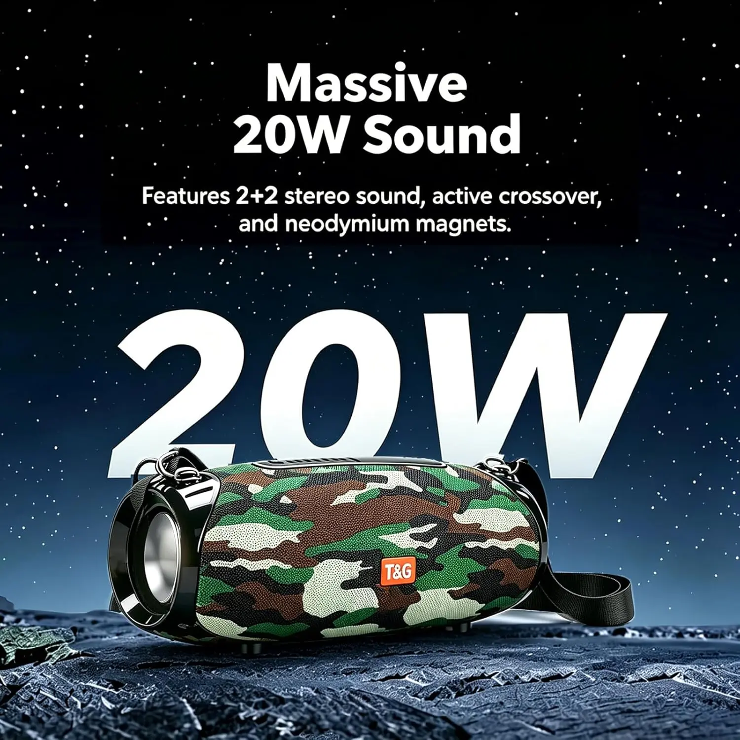 T&G534 Portable Wireless Soundbox Bluetooth Speaker, 30W TWS Dual Hi-Res Audio Speakers, with TF Card, USB, Mic, for Outdoor, Party Use, Bluetooth Speakers