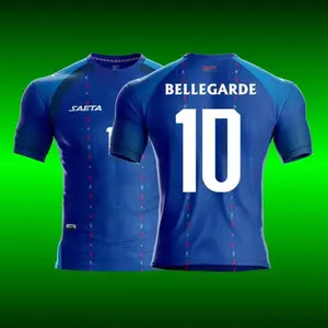#10 Bellegarde Haiti 2026 World Cup Inspired Print Soccer Jersey – Red & Blue Men’s & Unisex Polyester Fan Top