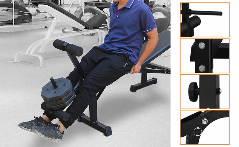 GARVEE Olympic Adjustable Weight Bench Set + Bench Press with Squat Rack + Thickened Metal Tubes + Preacher Curl Pad + Soft Leather Cushion + Foldable Design + Home Gym Use