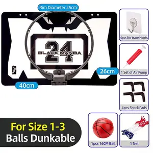 Indoor Basketball Hoop for Kids, Office Door Basketball Hoop, Mini Basket for Teens and Adults, Includes 1 Ball, Room Door Mountable, Indoor Basketball Set