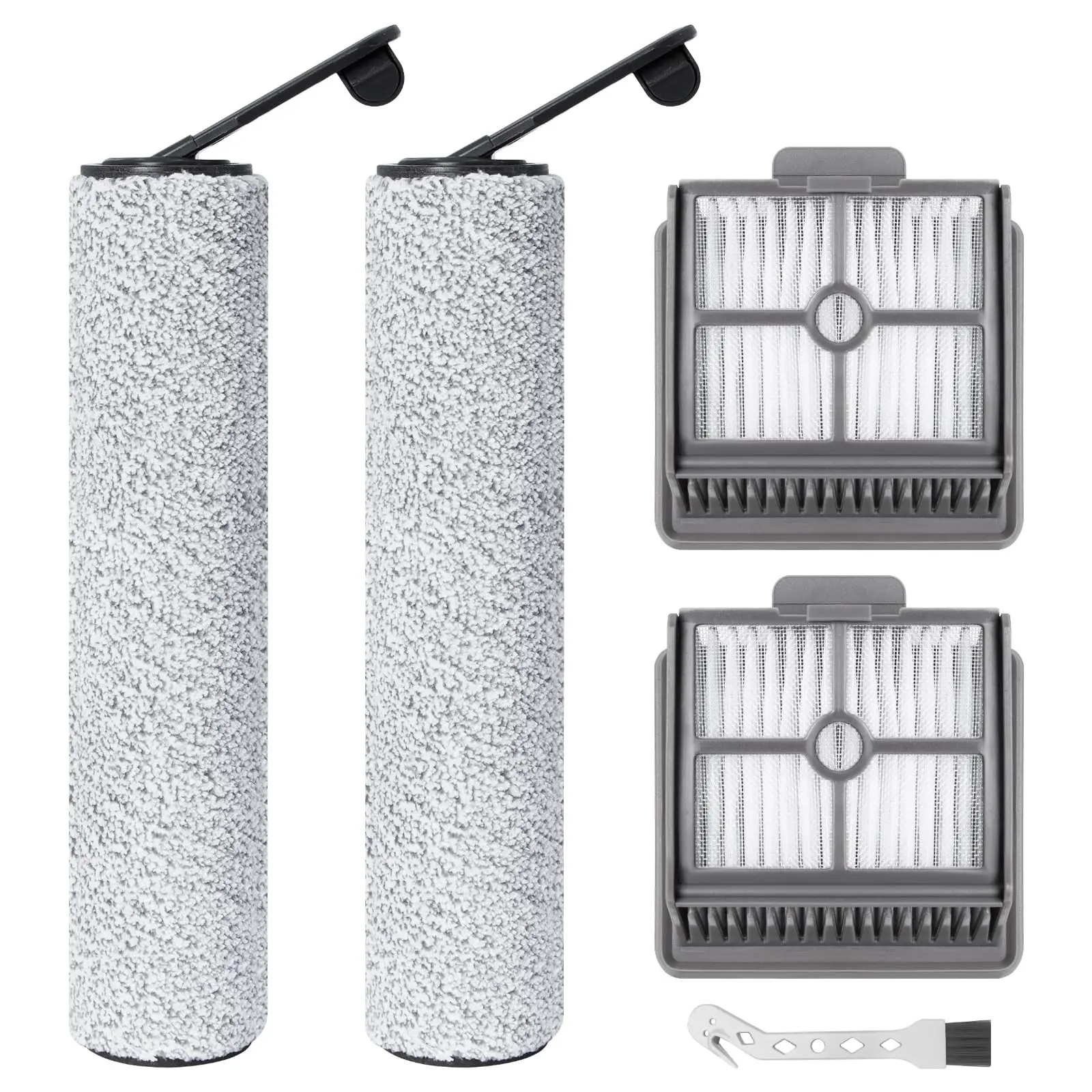 Roller Brush and HEPA Filter for DREAME H12S Wet Dry Vacuum Cleaner Replacement Parts, 2 Roller Brush + 2 HEPA Filters + 1 Cleaning Brush Allergens