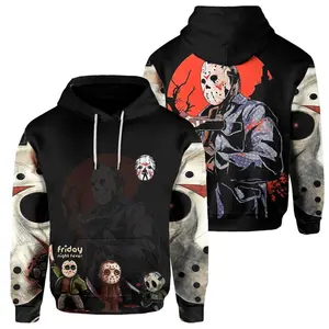 Jason Voorhees Horror Hoodie, Slasher Movie Graphic Sweatshirt, Unisex Kids And Adults Streetwear For Movie Nights