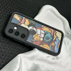 Black Cartoon Cute Astronaut Pattern Phone Case for GalaxyS26,S26PLUS,S26ULTRA,S25,S25PLUS,S25ULTRA,S24,S24FE,S24PLUS,S24ULTRA,A54,A53,A52,A36,A35,A34,A33,A17,A16,A15,NOTE20,NOTE20ULTRA,S23,S23PLUS,S23ULTRA,S22,S22PLUS,S22ULTRA,A14,A13,S21,S21FE,S21PLUS,S