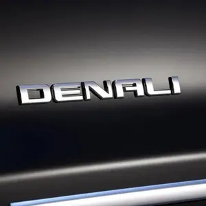 Chrome Denali Emblem Letters For GMC Sierra Yukon Acadia Door Tailgate Badge Decal 2pcs