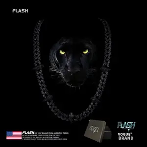 Flash Black Panther Cuban Chain for Men and Women, Hip Hop Jewelry, Rapper Necklace, Jewelry Box, Ideal Anniversary Gift, Birthday Gift