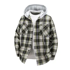 Spring Autumn 2025 New Korean Version Plaid Long Sleeve Shirt Men's Loose Casual Medium Fit Hoodie Style Shirt Checked Menswear Stylish Sweatshirts Tops Traditional Black Polyester Tights jacket