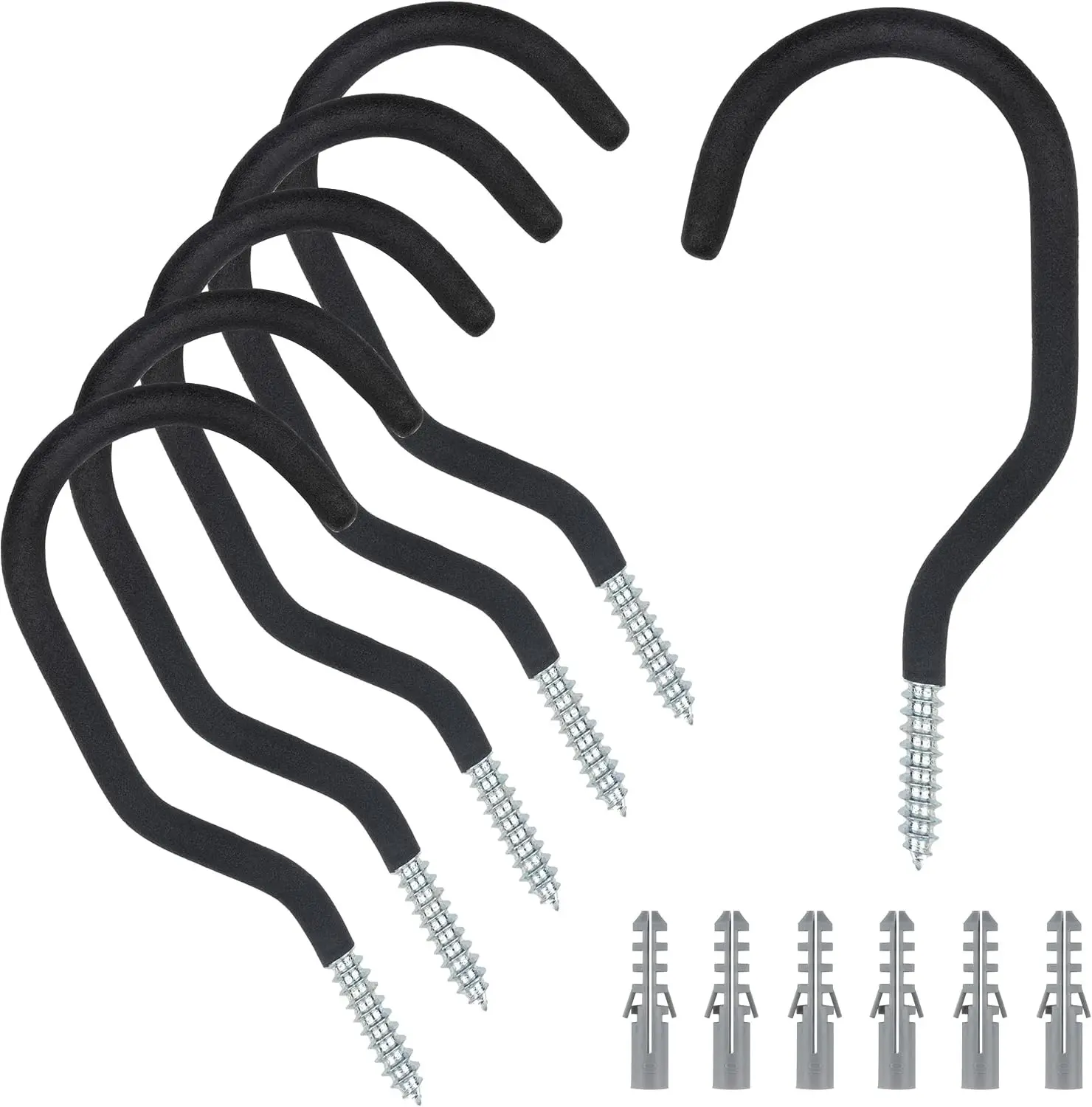 Road Bike Hooks for Garage Wall, 6 Pack Heavy Duty Bicycle Hangers for Hanging, Wall Mount Bicycle Storage for Ceilings, No Drill Large Ceiling Hooks for Hanging Plants