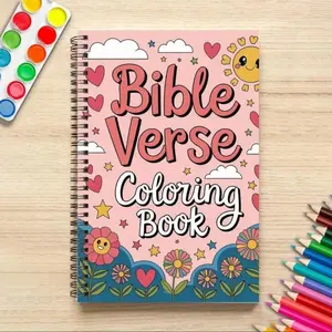 Christmas Gift,Bible Coloring & Drawing Notebook, Coloring Books, Includes Bible Verses, Sun, Flower, Heart, Artful Illustrations, Relaxing Faith Theme, Christmas Gift
