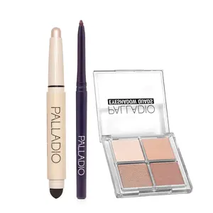 Palladio Illuminating Eye Set - Eyeliner + Eyeshadow + Highlight Stick | Brighten, Define & Enhance Eyes | Smooth Blendable Color | Long-Lasting Wear | Effortless Everyday Eye Look | Clean Beauty
