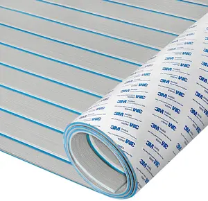 KXKZREN Premium EVA Foam Boat Decking Faux Teak Marine Flooring Mat Extra Strong Adhesive Backing Non Slip U Groove Yacht Deck Sheet Waterproof Traction Pad Pontoon Carpet for Motorboat RV Kayak Swim Platform Upgrades