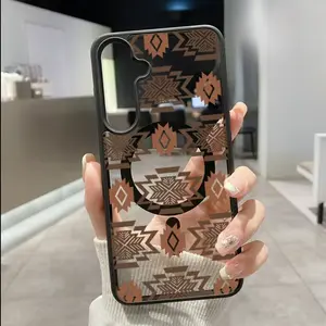 Magnetic Native Spirit Pattern Phone Case, Ultra Thin Shockproof Cover, Clear Acrylic Back & Soft TPU Edge, Wireless Charging Compatible for Samsung Galaxy S22 S23 FE S24 Plus S25 S26 Ultra, Unisex Gift
