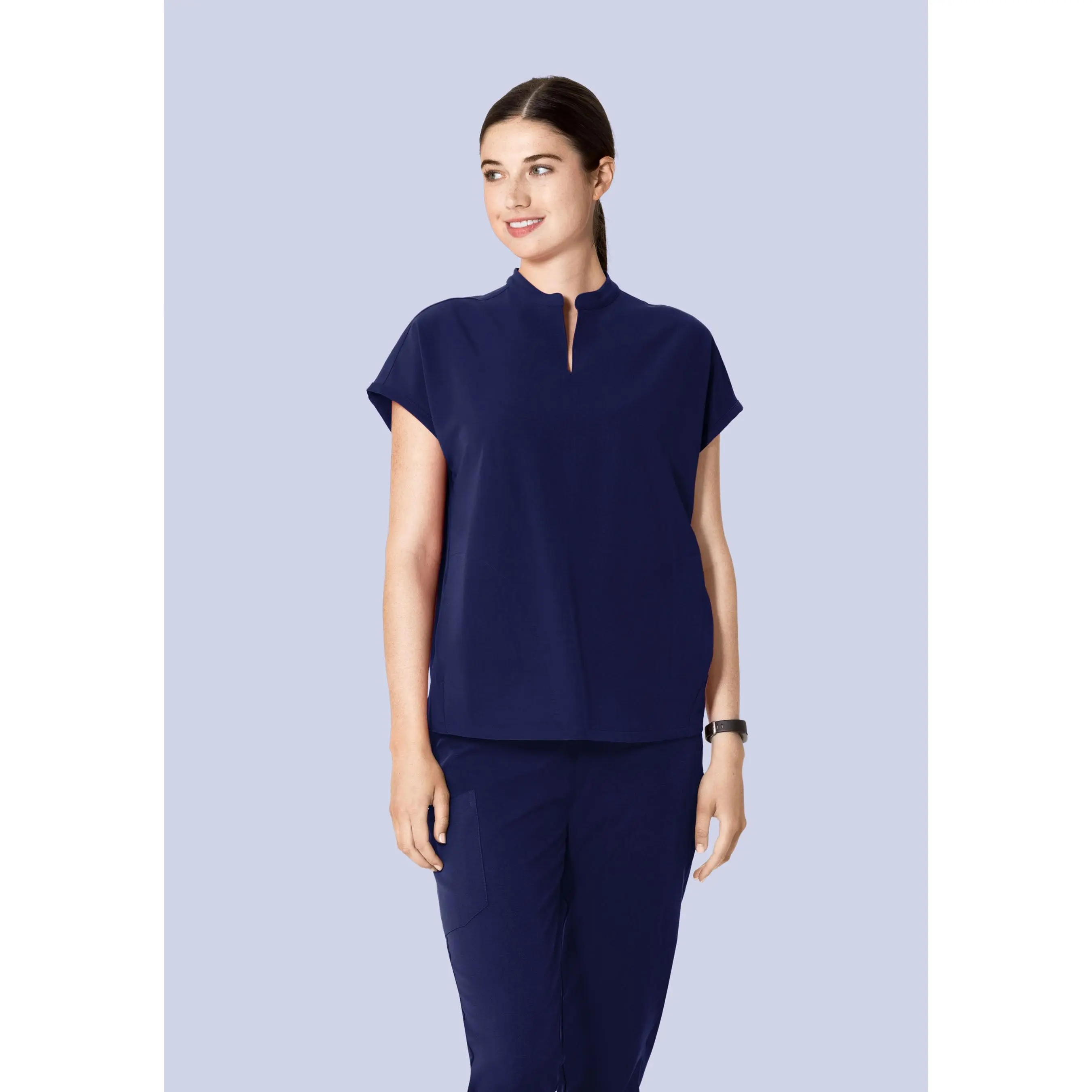 Mandarin Dolman Top Navy