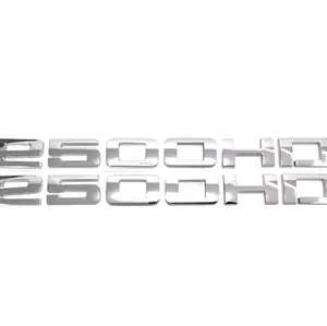 Set of 2 Replacement Emblems for Silverado and Sierra - 2500 HD Badge Emblem in Silver with Chrome Finish decal bumper sticker Get yours NOW!