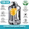1-Gallon (128 oz, 3.8 L) Motivational Time-Marked Reusable Water Bottle with Straw - BPA-Free, Leak-Proof, Portable, Lightweight, Detachable for Gym, Camping, Cycling, Office Hydration Challenge,Great Gift for Gym Friends