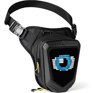 Gelrova LED Thigh Bag Programmable LED Drop Motorcycle Leg Fanny Pack Expandable Storage Tank Bags for Racing Bike Cycling Casual Style