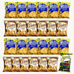 Linden's Variety Pack - Butter Crunch (12), Chocolate Chip Cookies (12) - Zapp's Voodoo Potato Chips 2oz - 25 Items