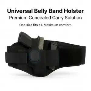 Universal Belly Band Holster for Concealed Carry, Adjustable Waist Holster with Magazine Pocket, Comfortable Neoprene CCW Gun Holster for Men & Women, Fits Most Pistols for Everyday Carry, Running, Walking & Travel