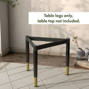 24/7 Shop at Home Tapered Black and Gold Legs for Coffee Tables with Customizable Modern Support