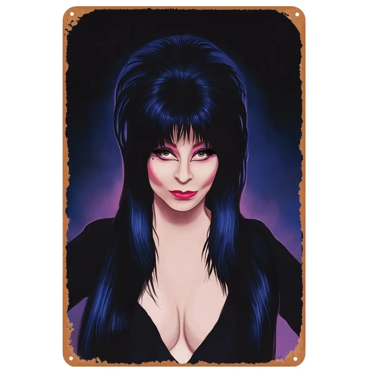 Elvira-Inspired 8×12in Hangable Iron Metal Tin Sign - Decorative Home Supplies, Indoor Decor, Home Bar Accent Plaque