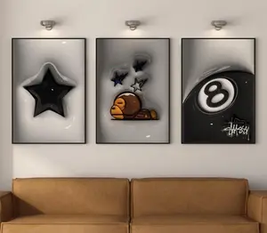 Set of 3 - HypeBeast Decor, Cool Wall Art, 3D Wall prints, Prints UNFRAMED