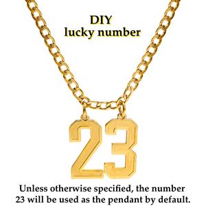 MP Gold Plated Basketball Pendant Necklace ,Custom DIY Lucky Number Pendant ,Non Tarnish Chain Jewelry Stainless Steel Fashion Accessories for Men Women valentine gift Versatile Initial Necklace Letter