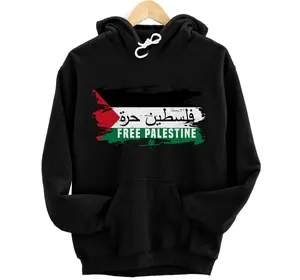 Personalized Vintage Distressed Free Palestine Flag Pullover Hoodie