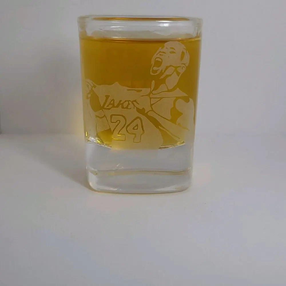 Kobe Shot Glass Custom - Personalized Design Featuring Lakers Logo and Number 24 - Unique Drinkingware Drinkware