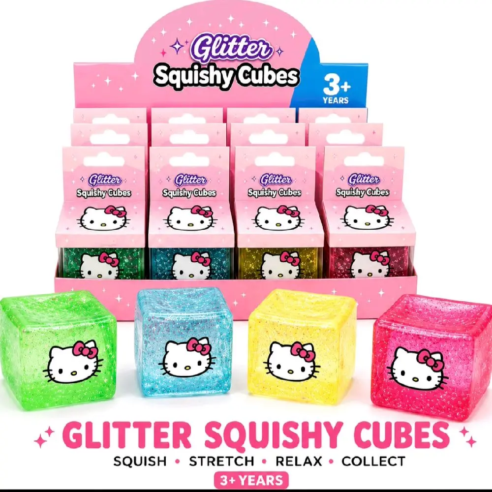 Kawaii Glitter Squishy Cube