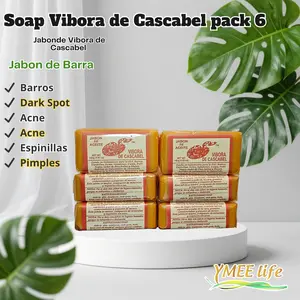 Vibora de Cascabel Bar-Shaped Soaps, 6-Pack Acne Cleanser for Body Care