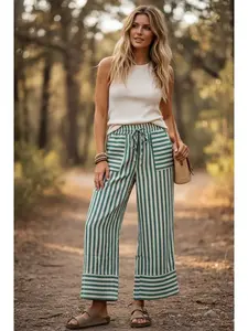 Green and Gold Stripe Pants