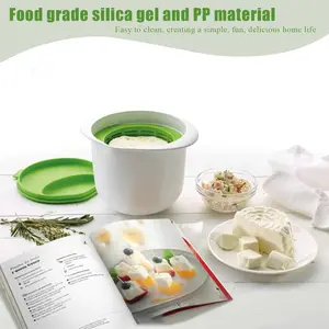 Cheese-Making Kit Featuring a Mold Set, a Tofu Press with a Filter Drain, And User-Friendly Supplies for Crafting Cheese at Home, Including a Green Cheese Mold Stamper