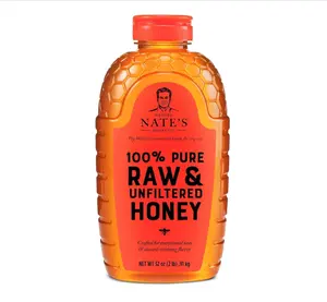 Nate's 100% Pure, Raw & Unfiltered Honey - Award-Winning Taste, 32oz. Squeeze Bottle