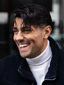 6 Inch Human Hair Toupee Men‘s Hair System, Handmade Ultra Thin Skin All V-Looped PU Base Hairpieces Unprocessed Replacement Hair System, Natural Realistic Hair Topper for Daily Use, Real Hair Wigs