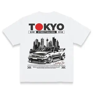 Tokyo Street Racing Graphic Tee - Skyline Car & City Design Shirt for JDM Auto Fans