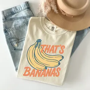 Comfort Colors Vintage That's Bananas Funny Graphic T-shirt, Banana Lover Tshirt, Retro Fruit Meme Tee For Women And Men, Trendy Food T-shirt Gift