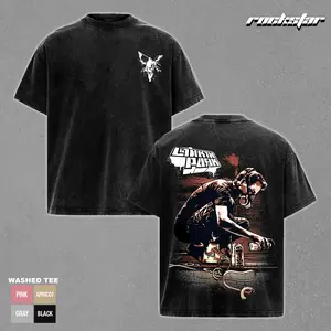 Chester Bennington Legacy Tee, Vintage Acid Washed Heavy Cotton Oversize Unisex Rock Band T-Shirt, Retro Y2K Nu Metal Streetwear Top, Linkin'n Parks Music Merch for Fans, 2000s Tour Collector