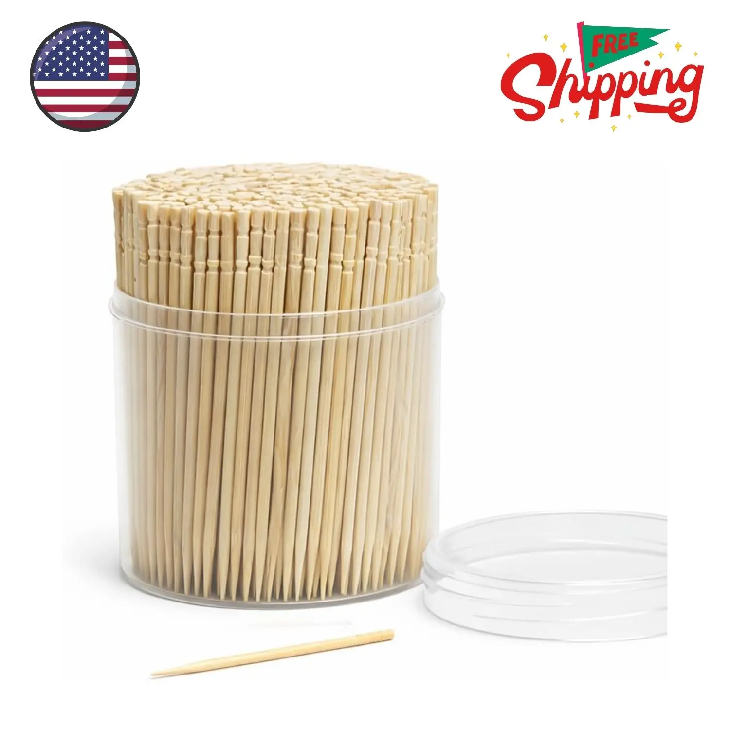 Traditional Single Point Wooden Toothpicks Made from Bamboo