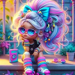 5D Diamond Arts Colorful Painting Kit, Diamond Painting Kits, 1 Set Cute Girl Pattern DIY Diamond Arts Colorful Painting without Frame, Handmade Art Crafts for Home Decor